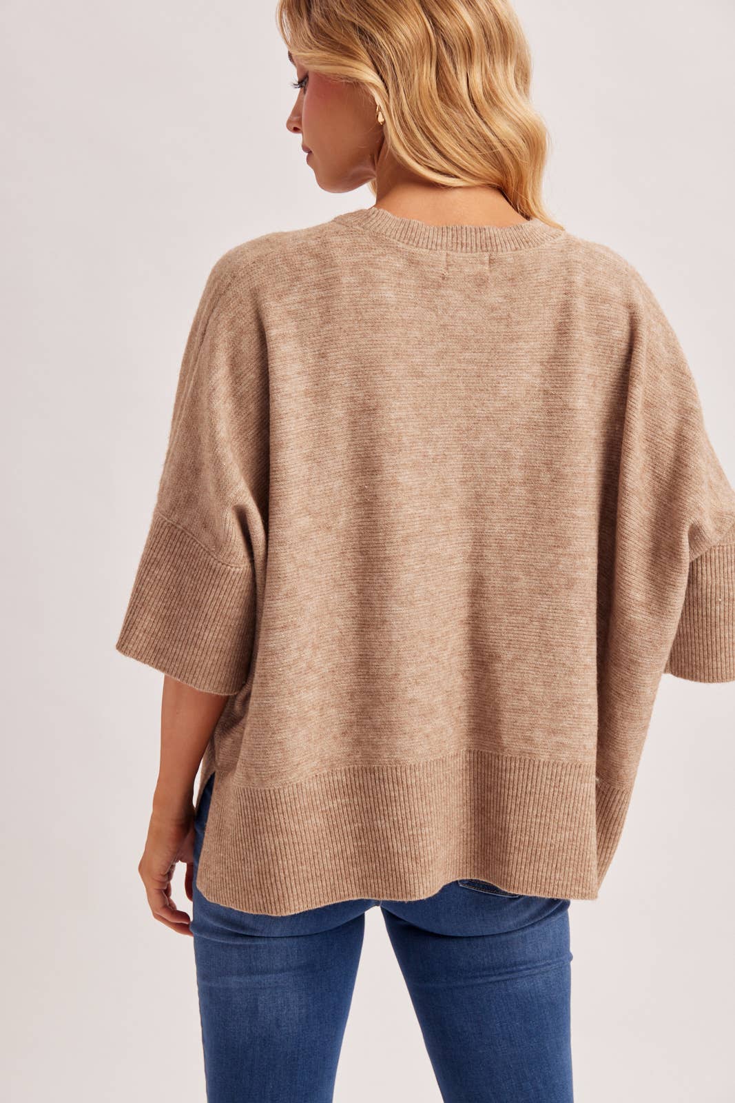 Oversized Boxy Ribbed Knit Top