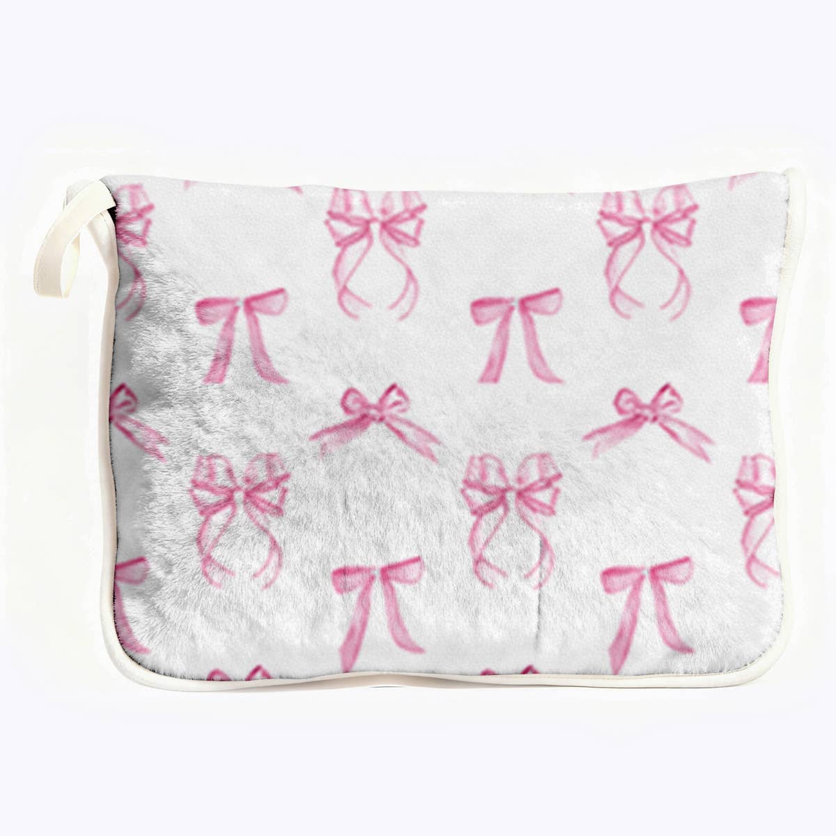 Pink Bows Plush Travel Throw Blanket & Matching Case