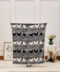 "Cottage Chickens" Flannel Sherpa Throw Blanket