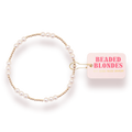 Beaded Blondes ILY Pearl Bracelet in Gold
